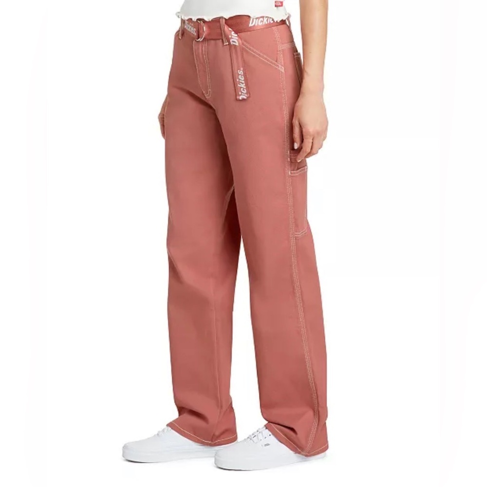 Dickies Blush Pink Contrast Stitch Cotton Twill Carpenter Pants